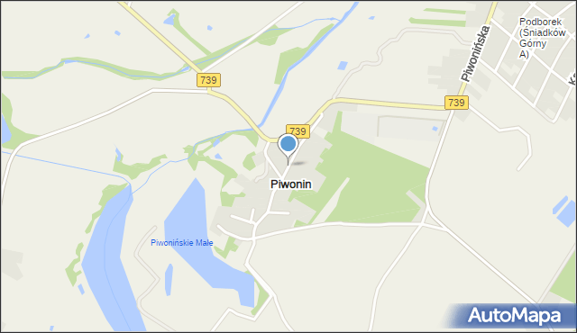 Piwonin, Piwonin, mapa Piwonin