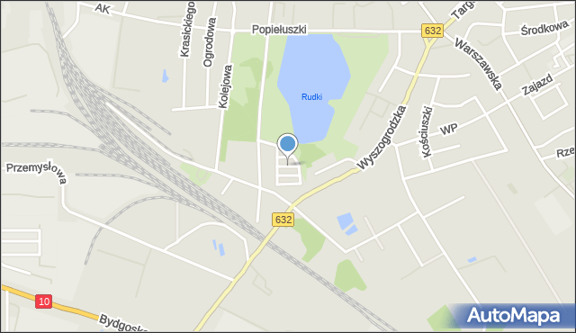 Płońsk, Piastowska, mapa Płońsk