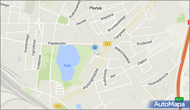 Płońsk, Pileckiego Witolda, rtm., mapa Płońsk