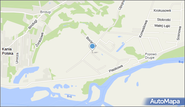 Popowo-Parcele, Pierwszych Płatków, mapa Popowo-Parcele