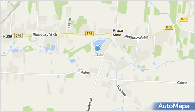 Prace Małe, Piękna, mapa Prace Małe