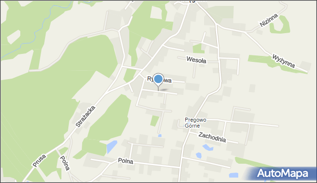 Pręgowo gmina Kolbudy, Pieczarkowa, mapa Pręgowo gmina Kolbudy