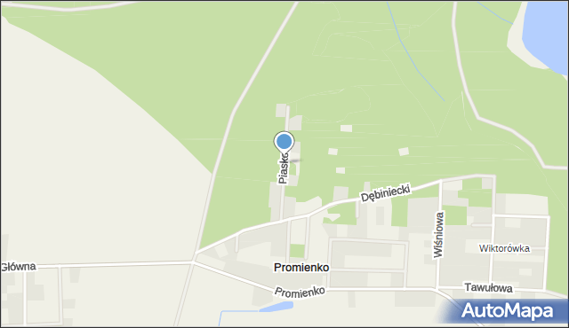 Promienko, Piaskowa, mapa Promienko