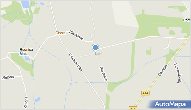 Prószków, Piaskowa, mapa Prószków