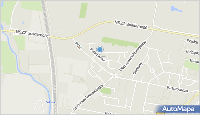 Pruszcz Gdański, Piastowska, mapa Pruszcz Gdański