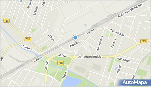 Pruszków, Piękna, mapa Pruszków