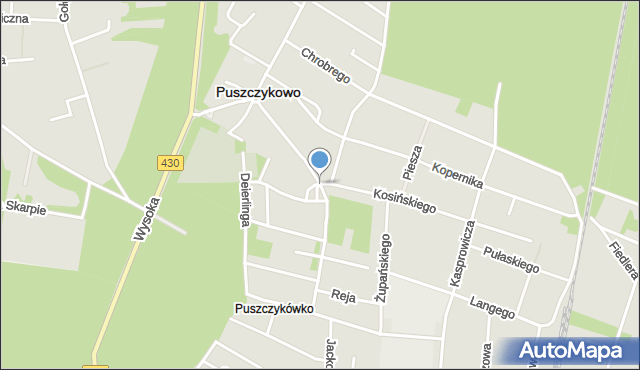 Puszczykowo powiat poznański, Piaskowa, mapa Puszczykowo powiat poznański