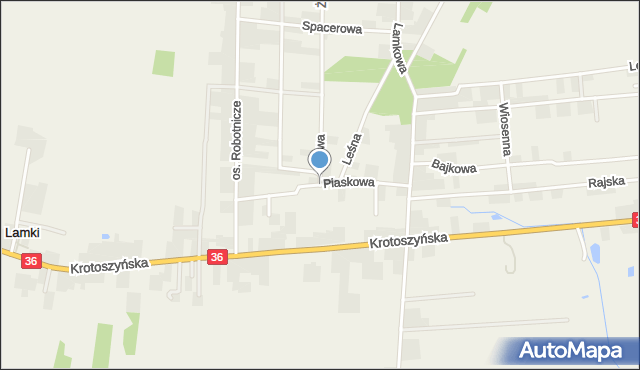 Radłów gmina Raszków, Piaskowa, mapa Radłów gmina Raszków