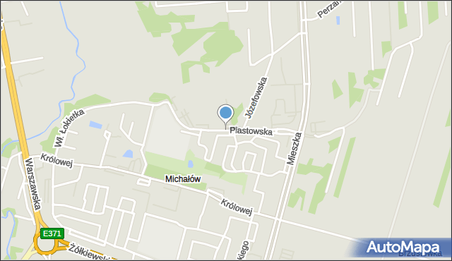 Radom, Piastowska, mapa Radomia