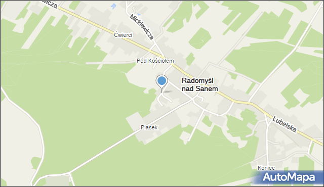 Radomyśl nad Sanem, Piaski II, mapa Radomyśl nad Sanem