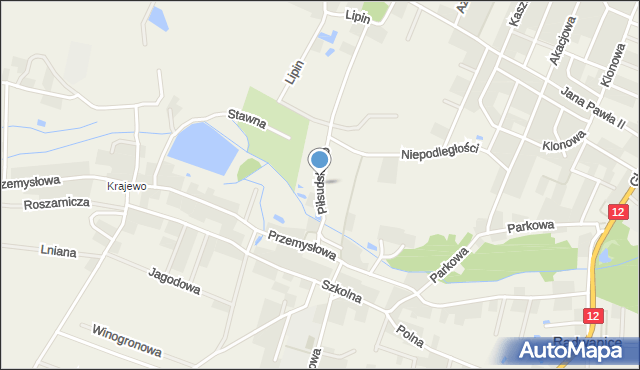 Radwanice powiat polkowicki, Piłsudskiego Józefa, marsz., mapa Radwanice powiat polkowicki