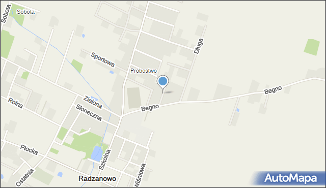 Radzanowo, Piękna, mapa Radzanowo