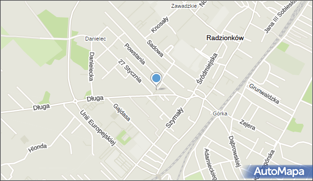 Radzionków, Pisalskiego, mapa Radzionków