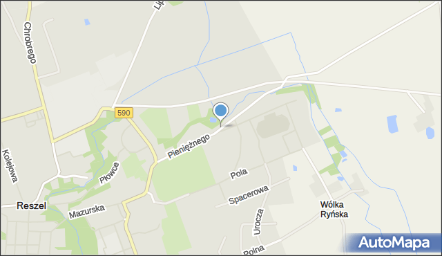 Reszel, Pieniężnego Seweryna, mapa Reszel