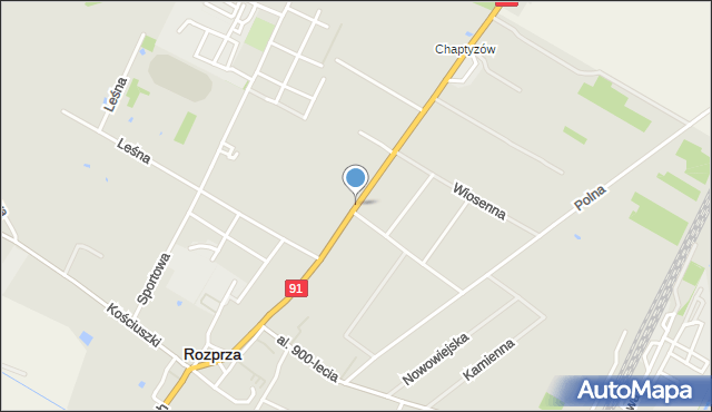 Rozprza powiat piotrkowski, Piotrkowska, mapa Rozprza powiat piotrkowski