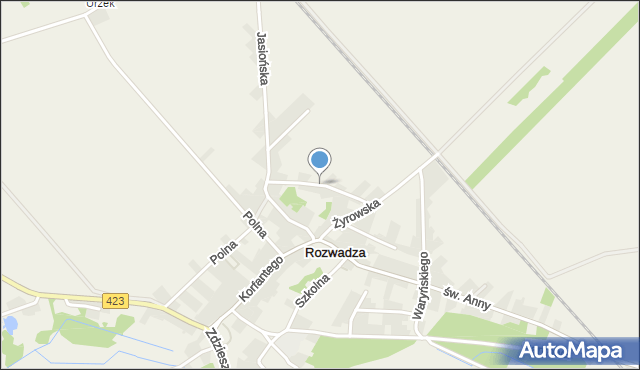 Rozwadza, Piaskowa, mapa Rozwadza