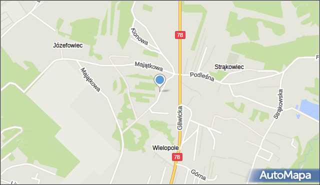 Rybnik, Piaskowa, mapa Rybnika