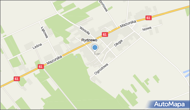 Rydzewo gmina Miastkowo, Piaskowa, mapa Rydzewo gmina Miastkowo