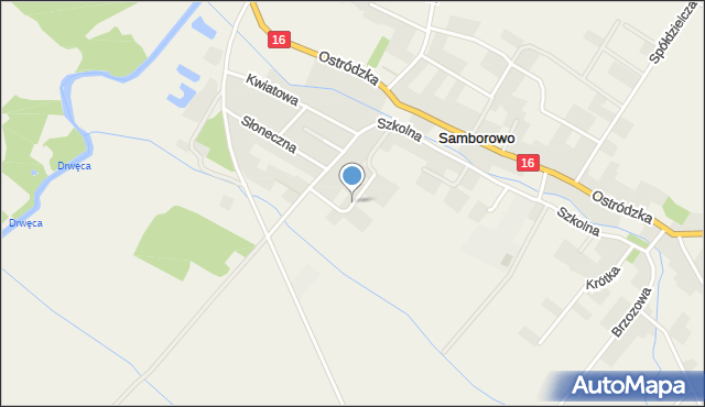 Samborowo, Piaskowa, mapa Samborowo