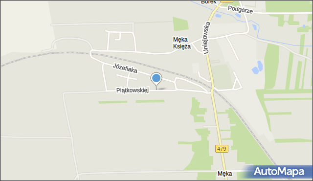 Sieradz, Piątkowskiej Ignacji, mapa Sieradz