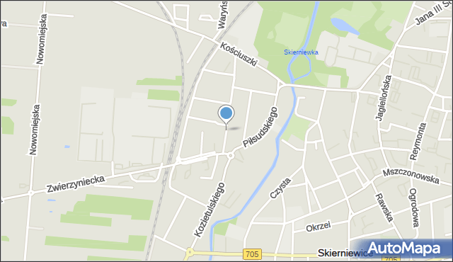 Skierniewice, Piłsudskiego Józefa, marsz., mapa Skierniewic