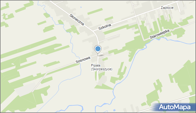 Skorzeszyce, Piaskowa, mapa Skorzeszyce