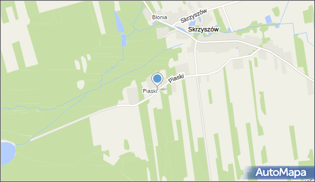 Skrzyszów gmina Gowarczów, Piaski, mapa Skrzyszów gmina Gowarczów