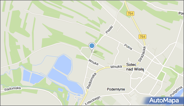 Solec nad Wisłą, Piaski, mapa Solec nad Wisłą