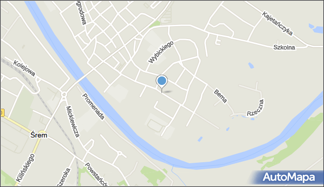 Śrem, Piaskowa, mapa Śrem