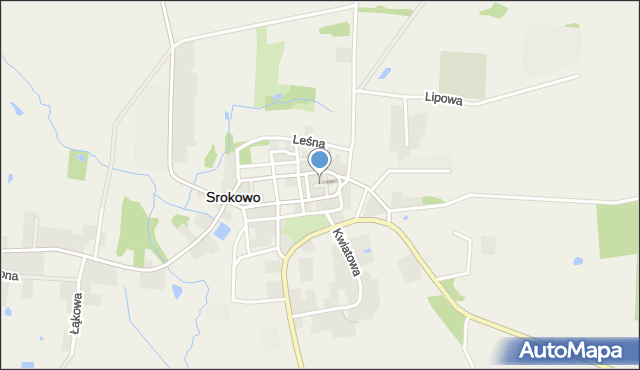 Srokowo, Piwna, mapa Srokowo