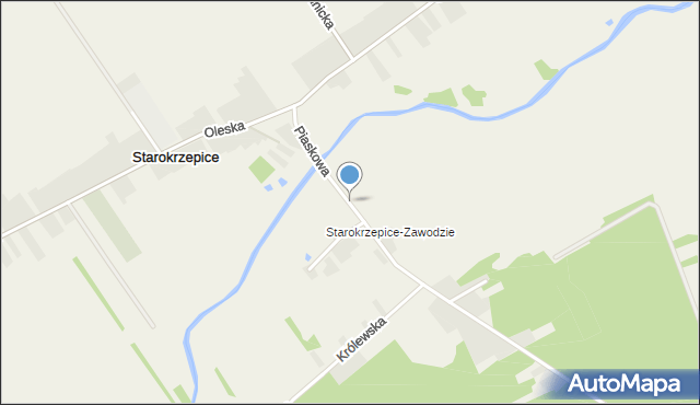 Starokrzepice, Piaskowa, mapa Starokrzepice