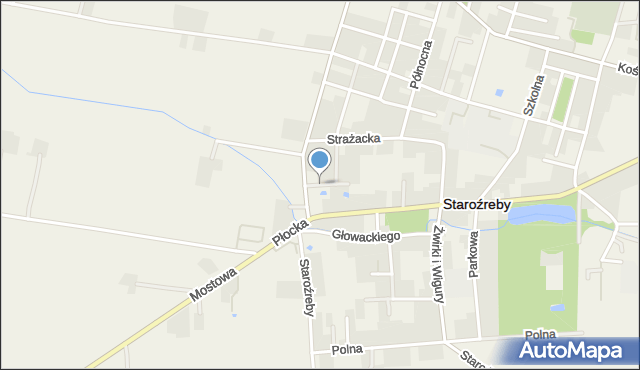 Staroźreby, Piękna, mapa Staroźreby