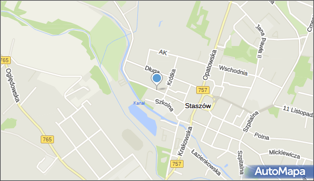 Staszów, Piłsudskiego Józefa, marsz., mapa Staszów