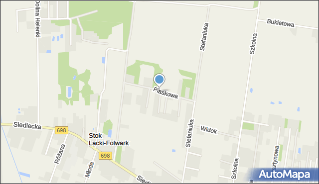 Stok Lacki-Folwark, Piaskowa, mapa Stok Lacki-Folwark