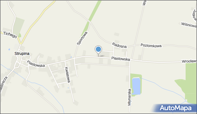 Strupina, Piastowska, mapa Strupina