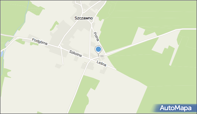 Szczawno gmina Dąbie, Piaskowa, mapa Szczawno gmina Dąbie