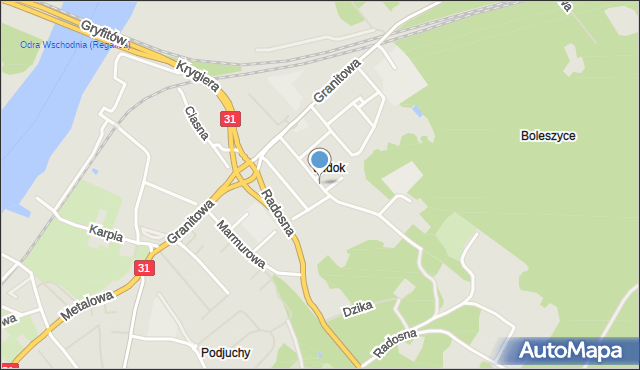 Szczecin, Piwna, mapa Szczecina