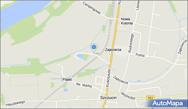 Szczucin, Piaski, mapa Szczucin