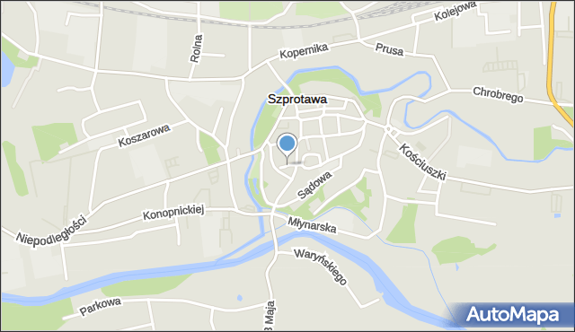 Szprotawa, Piastowska, mapa Szprotawa