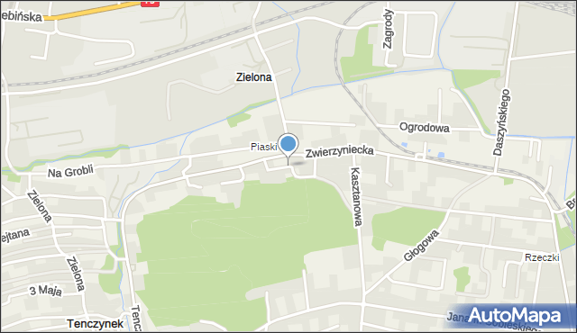 Tenczynek, Piaskowa, mapa Tenczynek