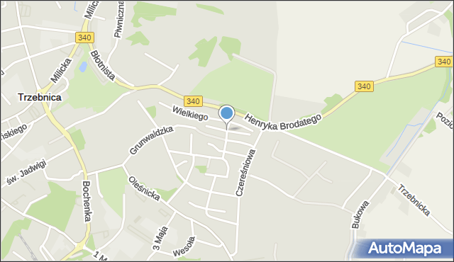 Trzebnica, Piastowska, mapa Trzebnica