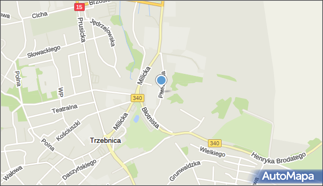 Trzebnica, Piwniczna, mapa Trzebnica