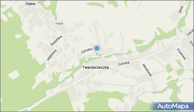 Twardorzeczka, Piaskowa, mapa Twardorzeczka