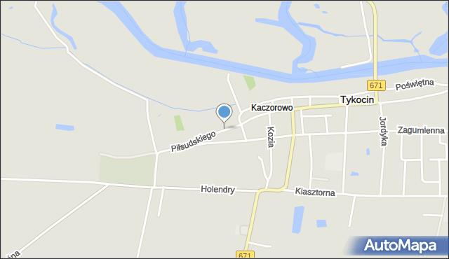 Tykocin, Piłsudskiego Józefa, marsz., mapa Tykocin