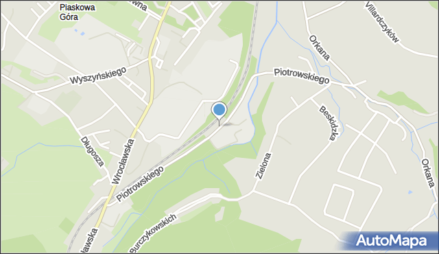 Wałbrzych, Piotrowskiego Romana, mapa Wałbrzycha