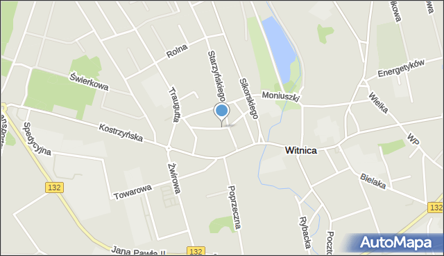 Witnica powiat gorzowski, Piaskowa, mapa Witnica powiat gorzowski