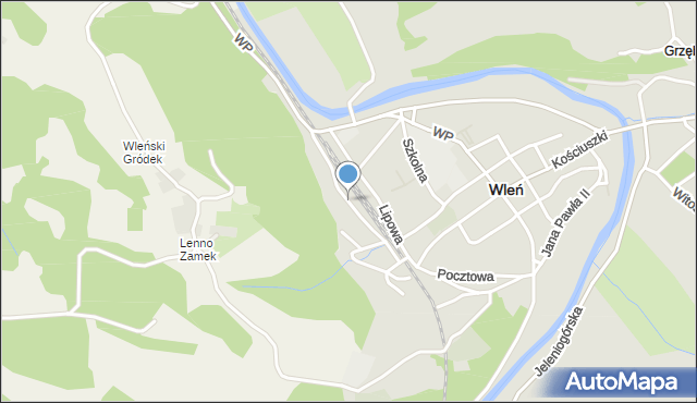 Wleń, Piastowska, mapa Wleń