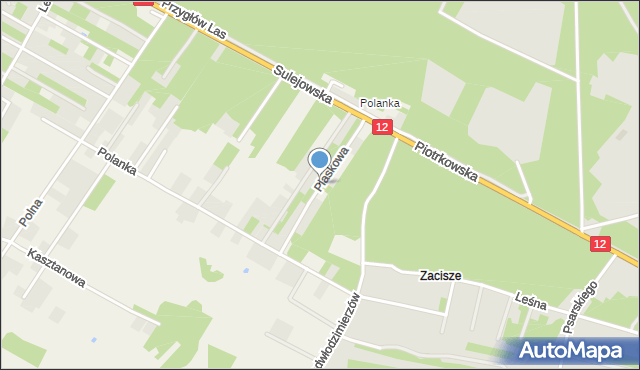 Włodzimierzów gmina Sulejów, Piaskowa, mapa Włodzimierzów gmina Sulejów