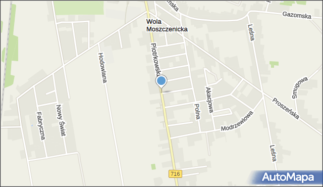 Wola Moszczenicka, Piotrkowska, mapa Wola Moszczenicka