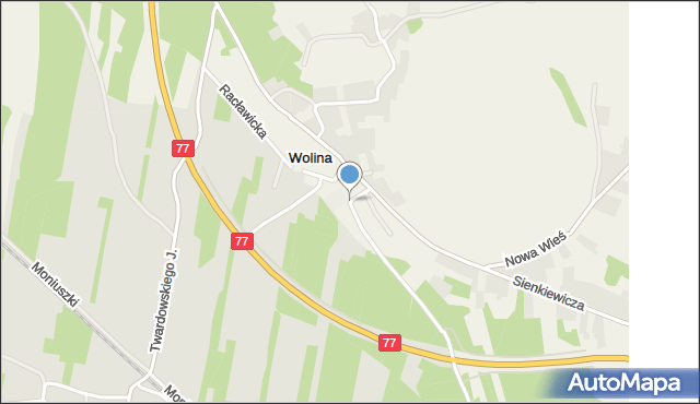 Wolina, Piaskowa, mapa Wolina